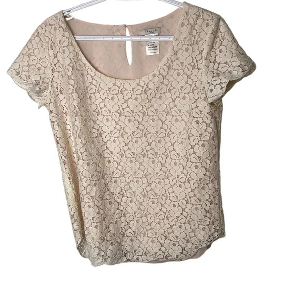 Floral White ,off white,lace sheer top ,with pink underlay, Ariztia Talula, - Picture 10 of 17